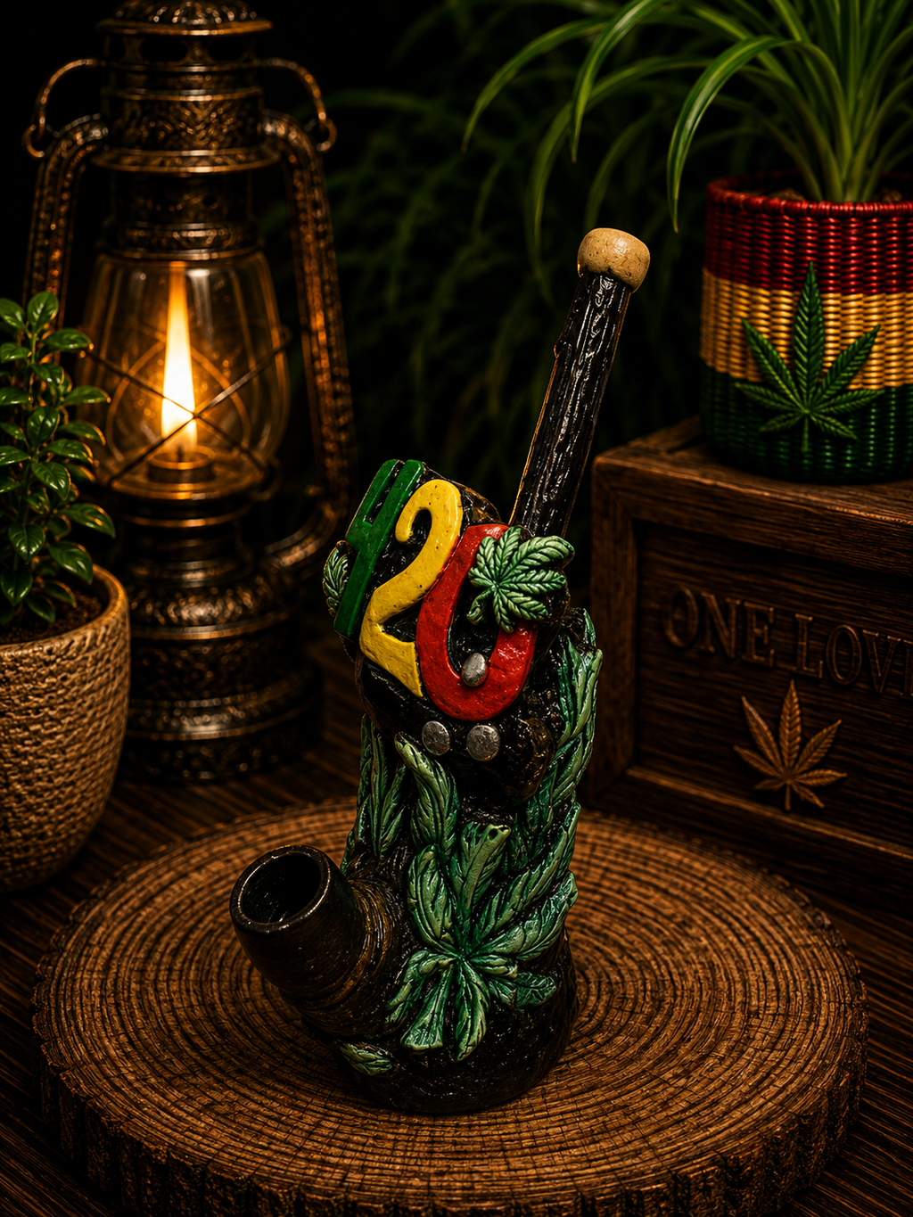 Rasta Themed Hand Crafted Pipes