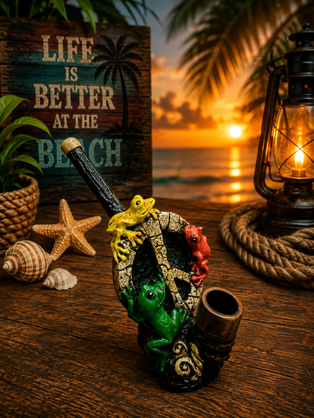Rasta Themed Hand Crafted Pipes