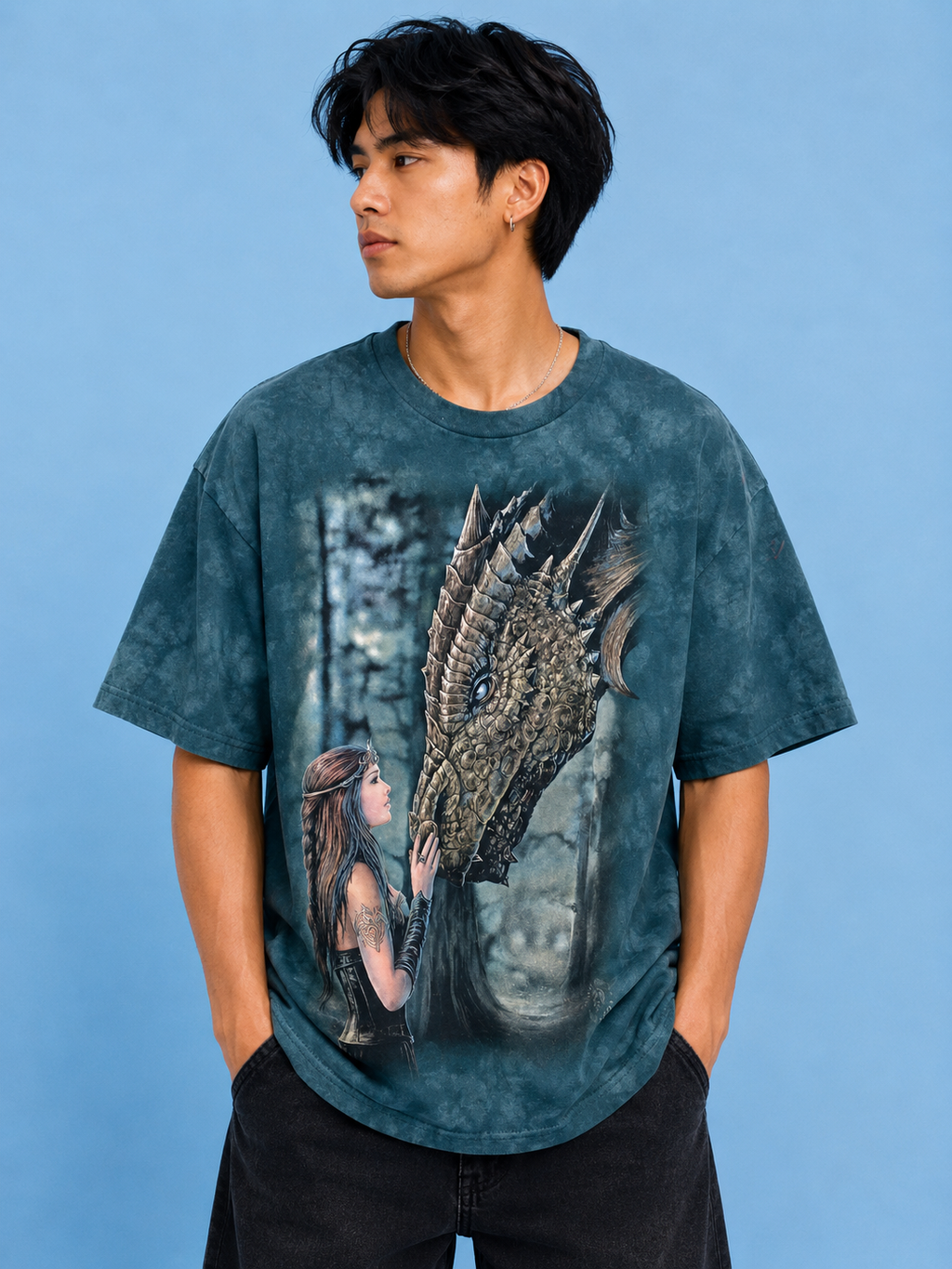 Men's Acid Washed Vintage Graphic Tee
