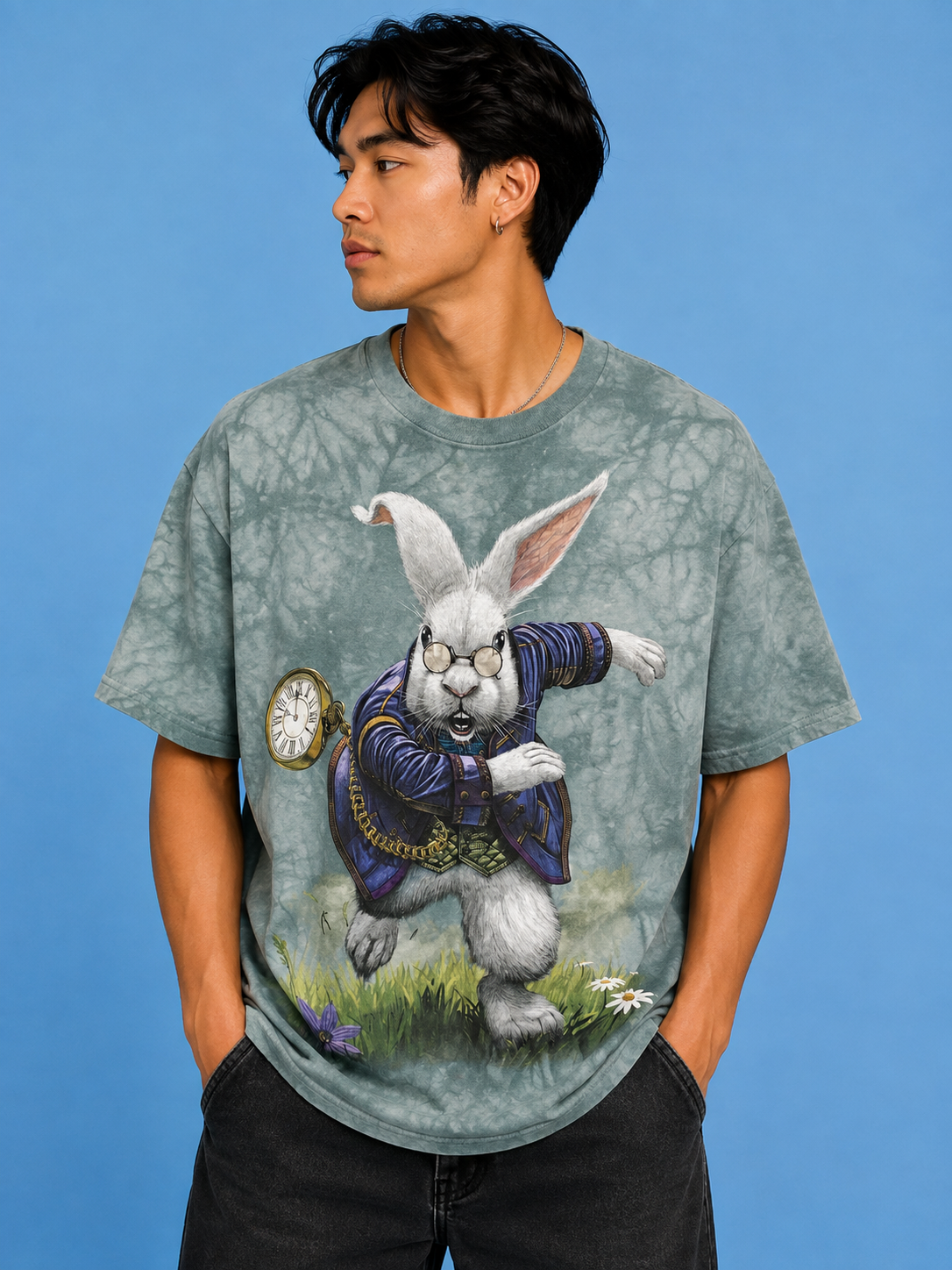 Men's Acid Washed Vintage Graphic Tee
