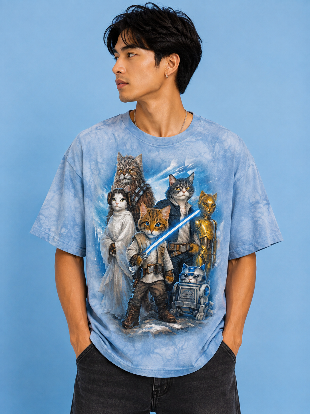 Men's Acid Washed Vintage Graphic Tee