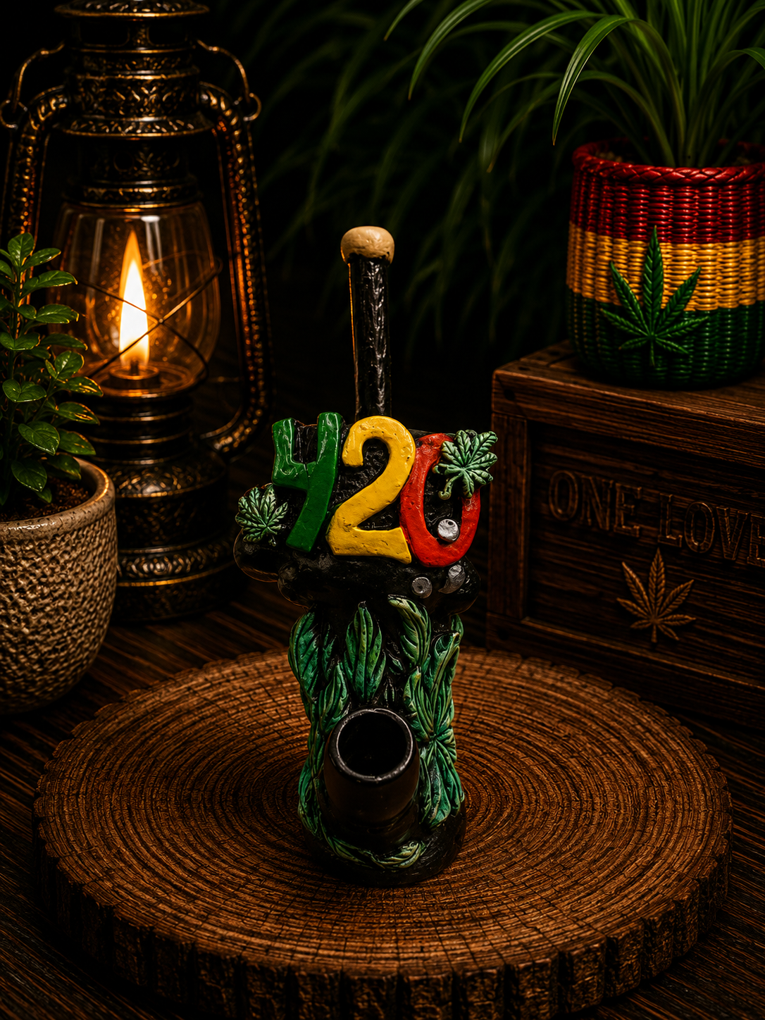 Rasta Themed Hand Crafted Pipes