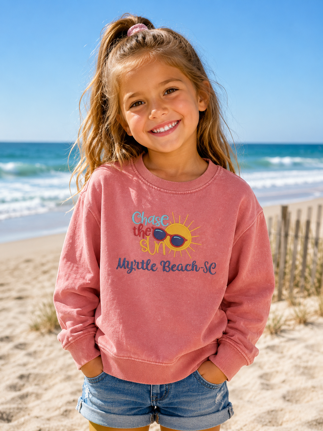 Kids Acid Washed Crewneck