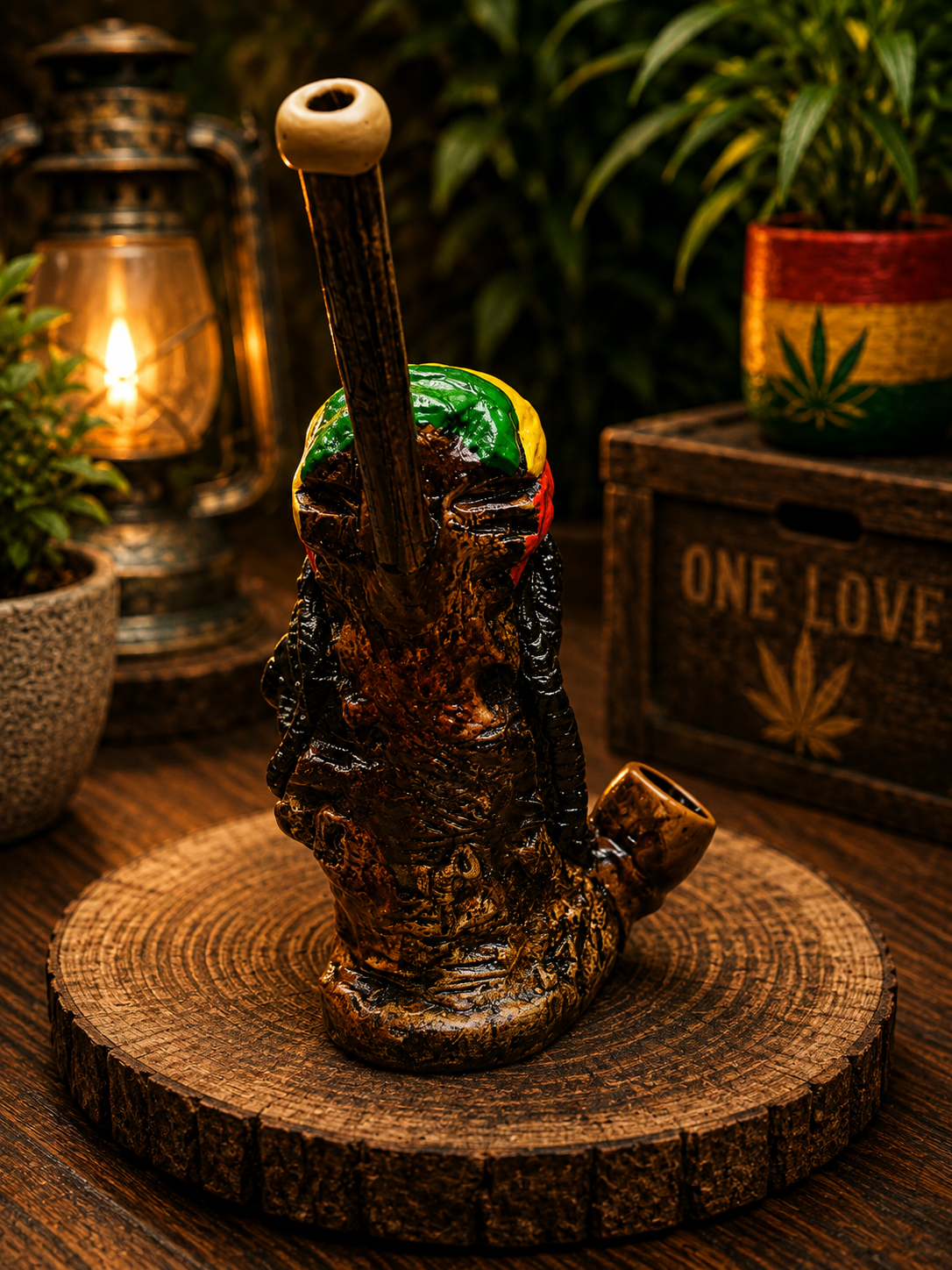 Rasta Themed Hand Crafted Pipes