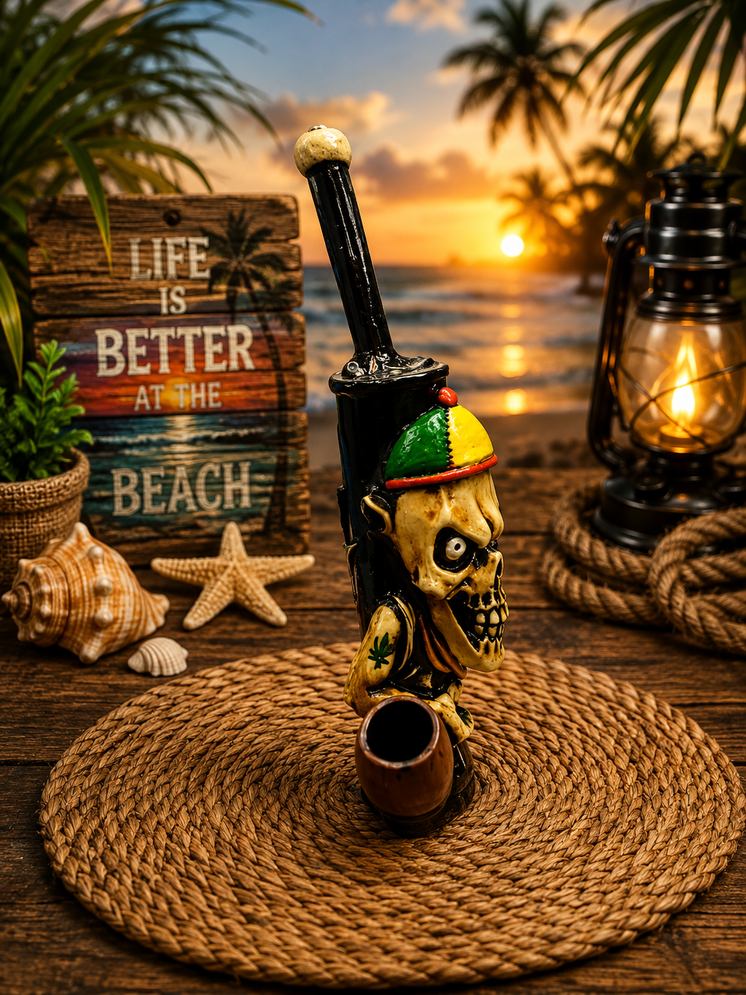 Rasta Themed Hand Crafted Pipes