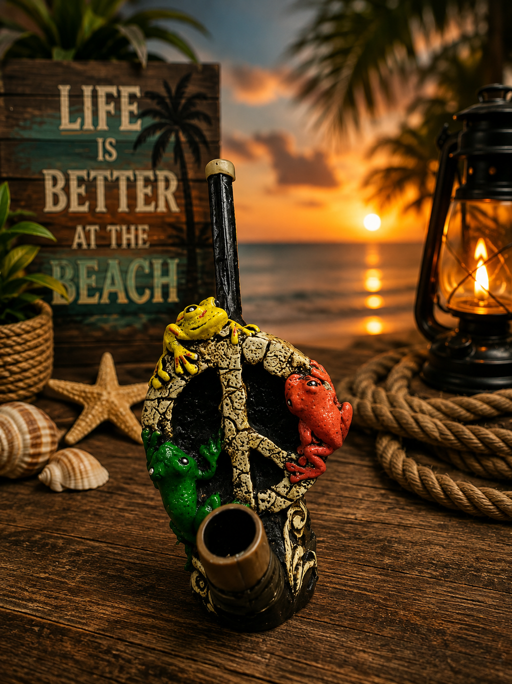 Rasta Themed Hand Crafted Pipes