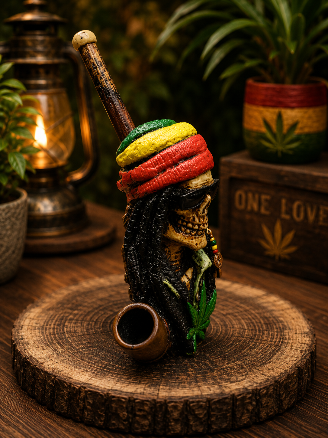 Rasta Themed Hand Crafted Pipes
