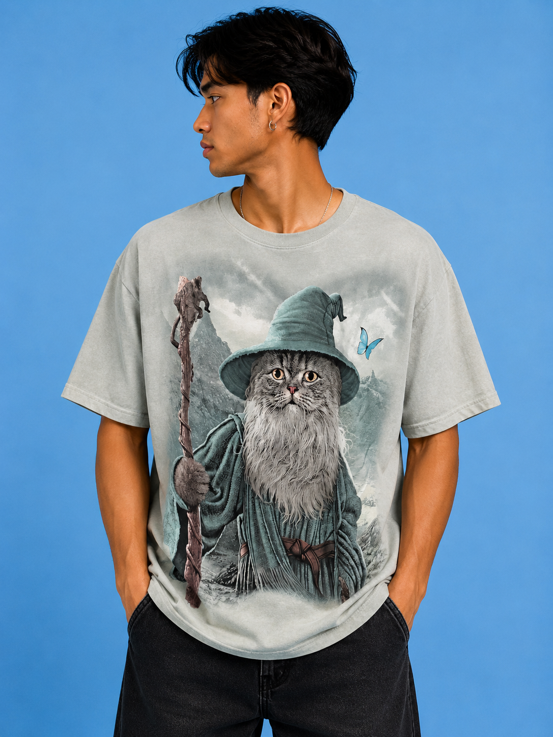Men's Acid Washed Vintage Graphic Tee