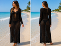 Women's Long Sleeve Mesh Cover-up
