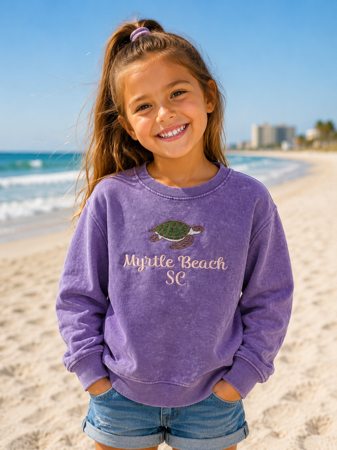 Kids Acid Washed Crewneck