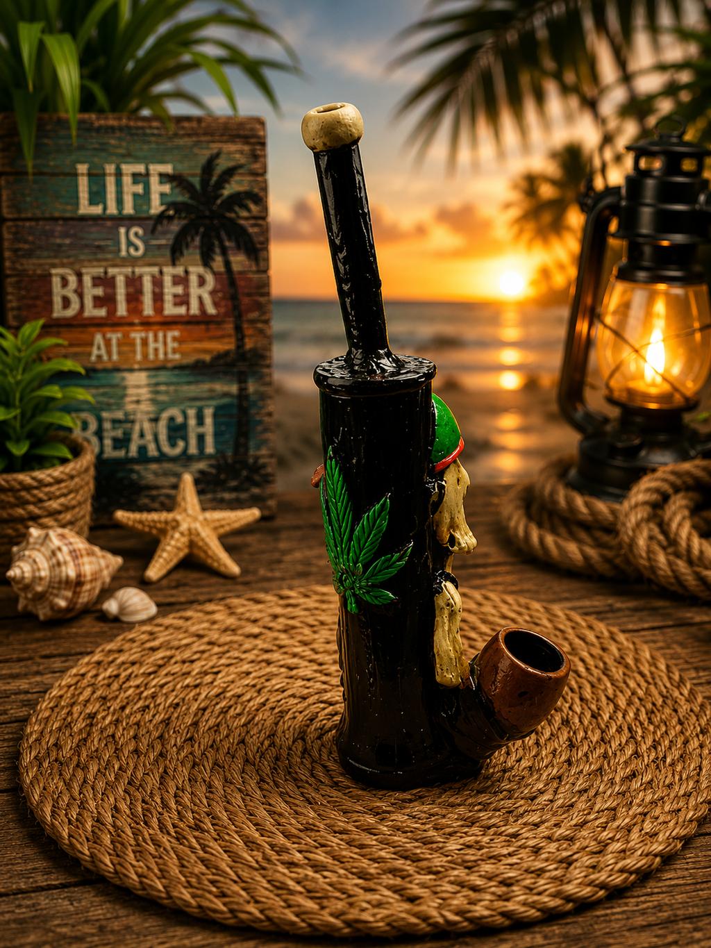Rasta Themed Hand Crafted Pipes