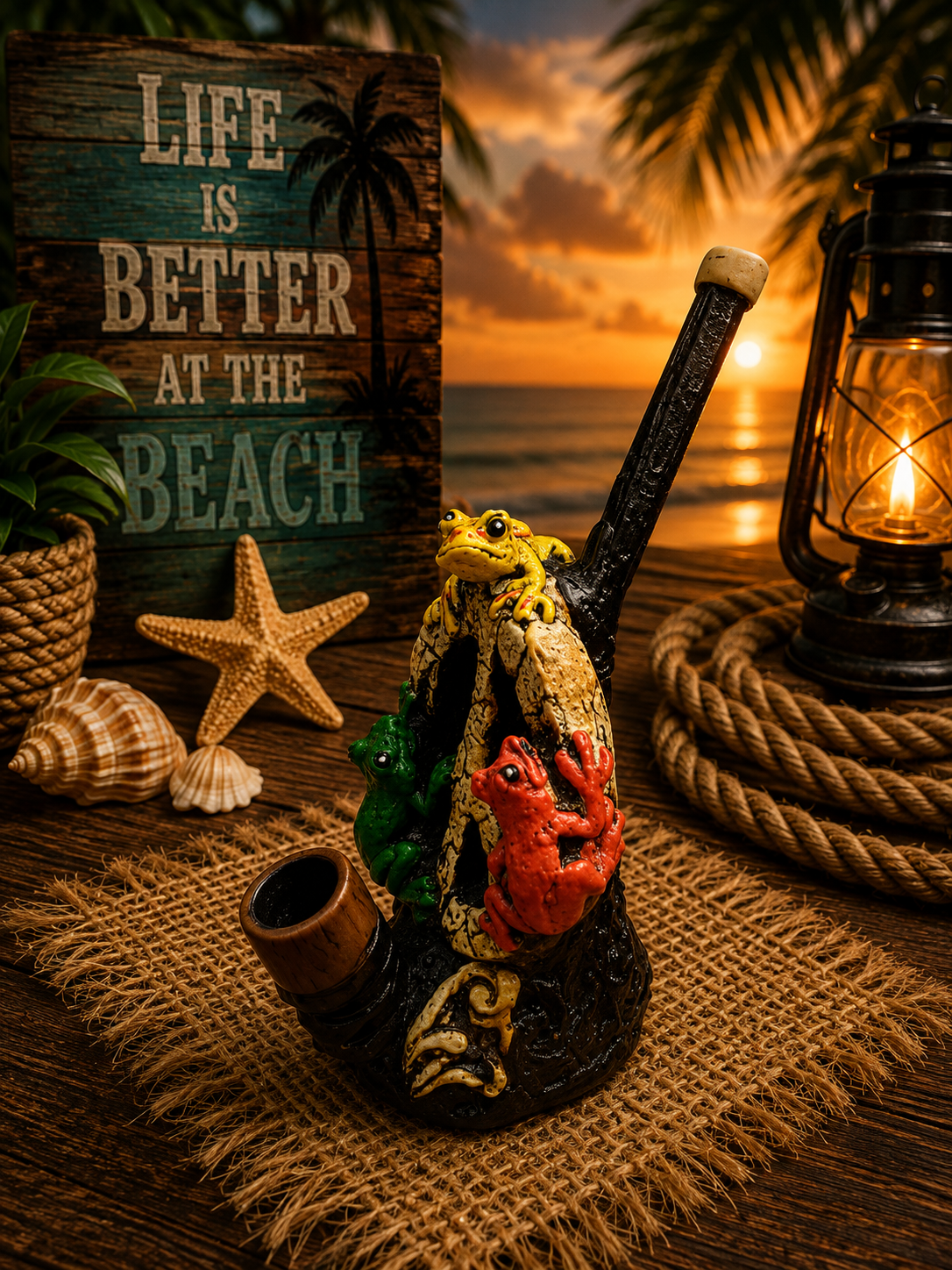 Rasta Themed Hand Crafted Pipes